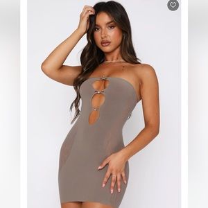 White Fox Boutique Attention seeker mini dress, mushroom